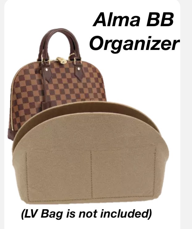 Women Alma Organizer Bag for LV Alma BB PM MM GM insert Felt Purse  Organizer 1004brown-XL（NLMA-PM)