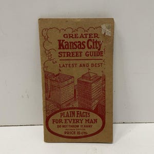 1929 VTG ドクター・カーター広告小冊子 グレーター・カンザス・シティ・ストリートガイド ポケットブック