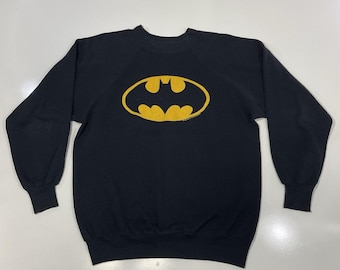 Vintage 1988 Batman DC Comics Crewneck Sweatshirt Men's Size L Black USA Made