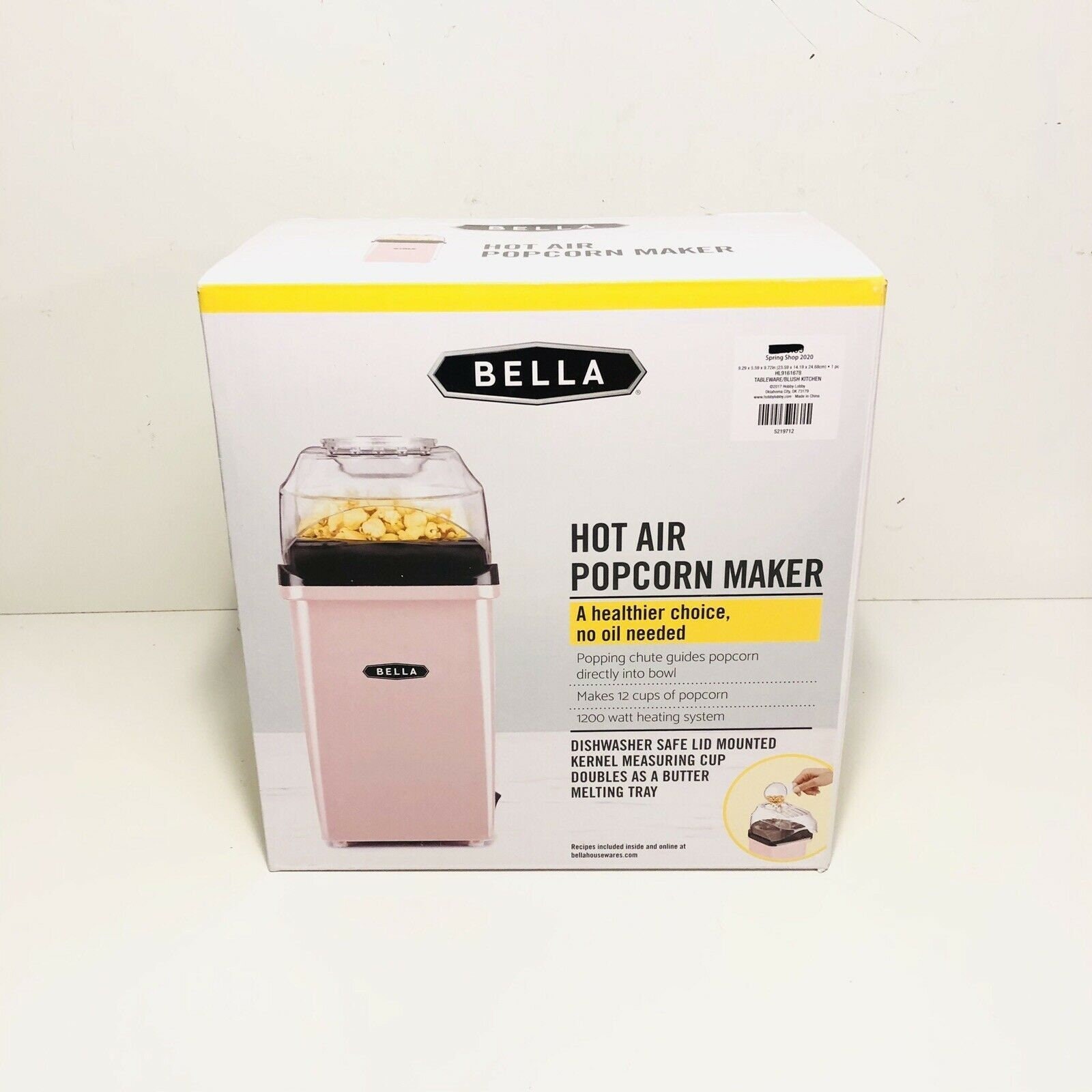 Bella Life Pink Blush Hot Air Popcorn Maker Pink Kitchen Decor 
