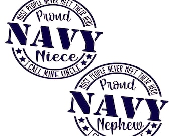 Navy neef/nicht voor tante/oom SVG