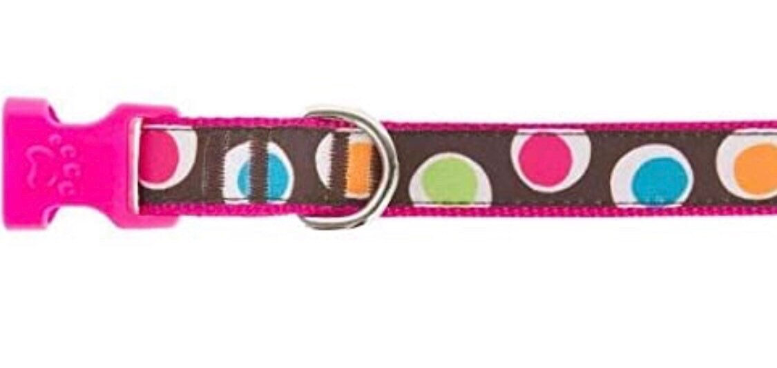 Groovy Pink Dot Dog Collar Etsy