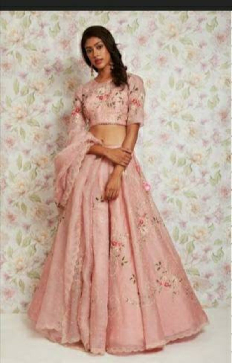 Pink color designer bridal lehenga choli