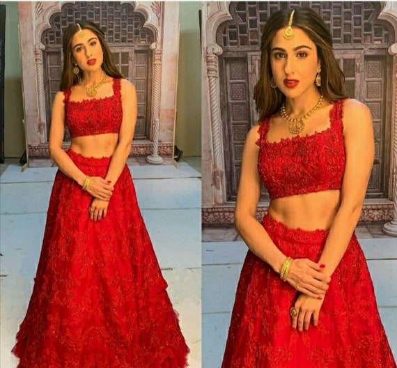 red lehenga for reception