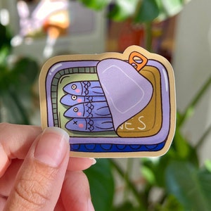 Adesivo Sardine - adesivi carini, cancelleria, adesivo per laptop, pesce, arte culinaria, kawaii, marlene vega