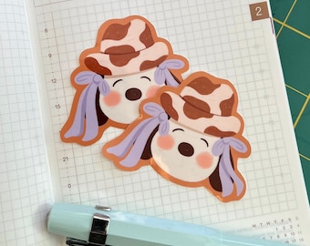 Sticker Yeehaw Cowgirl Dog – glittervinyl laptopsticker