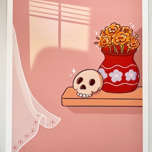 Calavera Art Print - Digital art, sugar skull, mexican artist