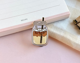 Iced Coffee Enamel Pin - coffee lovers, coffee shop, cute art, marlene vega, kawaii, latina, cold brew
