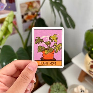 Pegatinas de Plant Mom: pegatinas lindas, papelería, pegatinas para computadora portátil, marlene vega, kawaii, monstera, amante de las plantas, latina