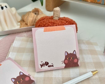 Bloc adhésif chat - adorables autocollants, papeterie, autocollant pour ordinateur portable, amoureux des chats, kawaii, marlene vega