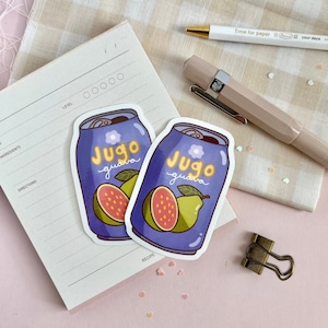 Sticker Jugo de guave - boisson mexicaine, autocollants mignons, papeterie, autocollants de nourriture, autocollant pour ordinateur portable, autocollant latino, marlene vega, latina