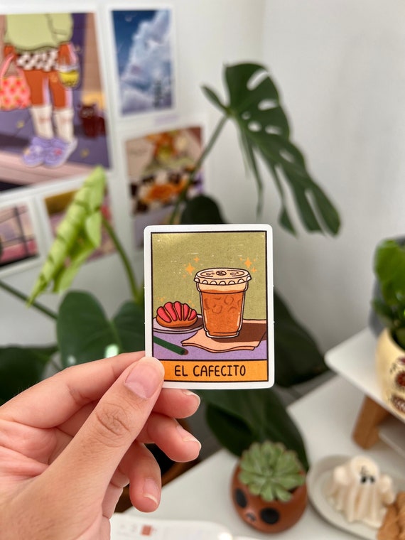 El Cafecito Sticker- cute stickers, stationery, laptop sticker, coffee sticker, iced coffee, pan dulce, marlene vega, kawaii