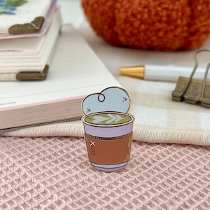Matcha Enamel Pin - kawaii, tea lover, green tea, marlene vega, cafe