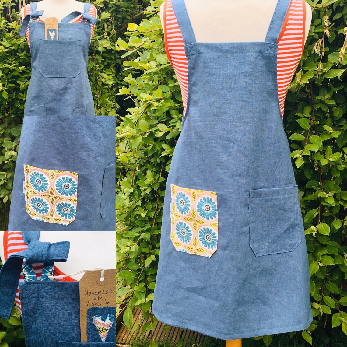 Twin Pocket Front Blue Dungaree Dress - Just $3