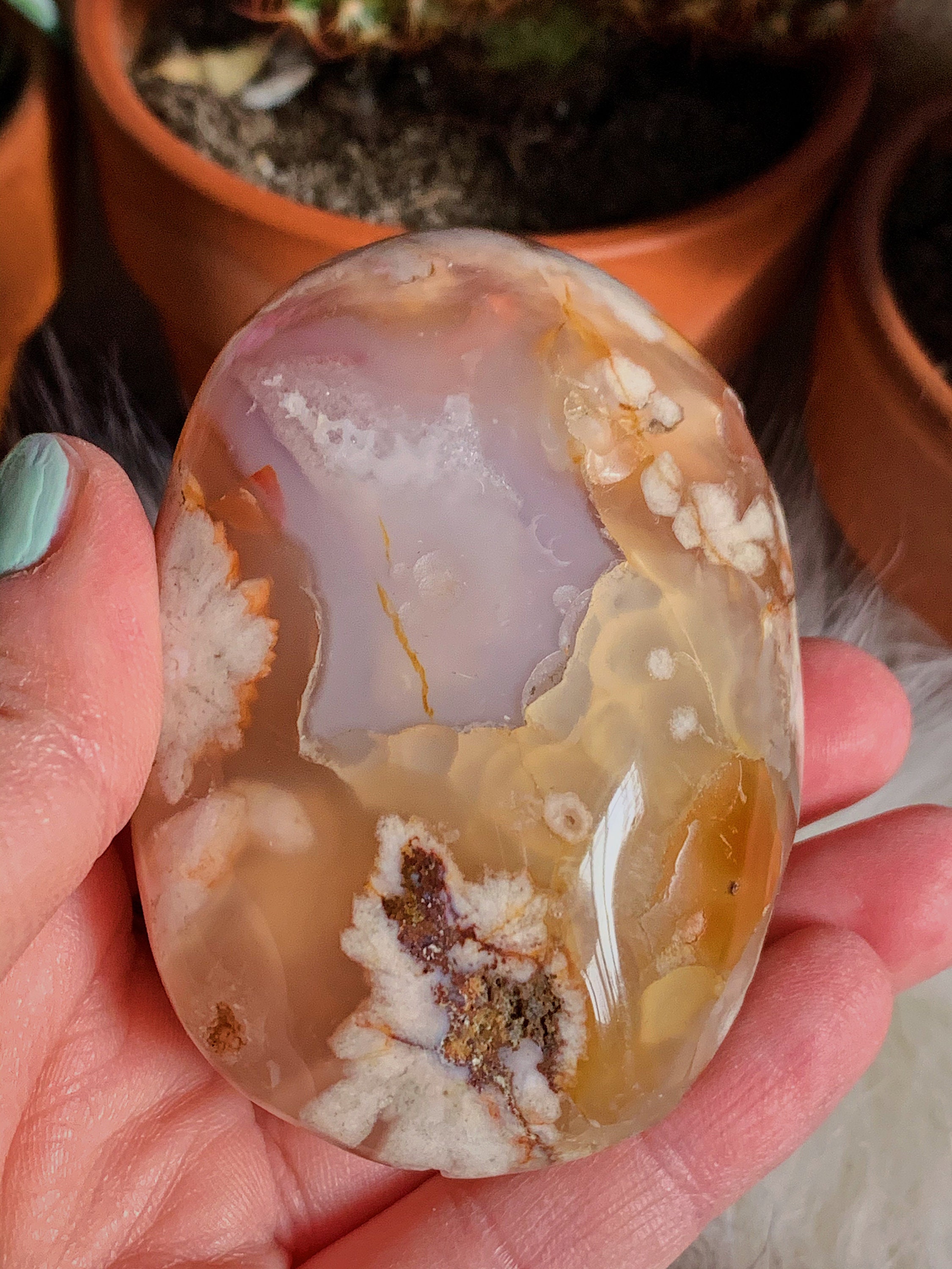 Flower Agate Palmstone Sakura Agate Cherry Blossom Agate Etsy