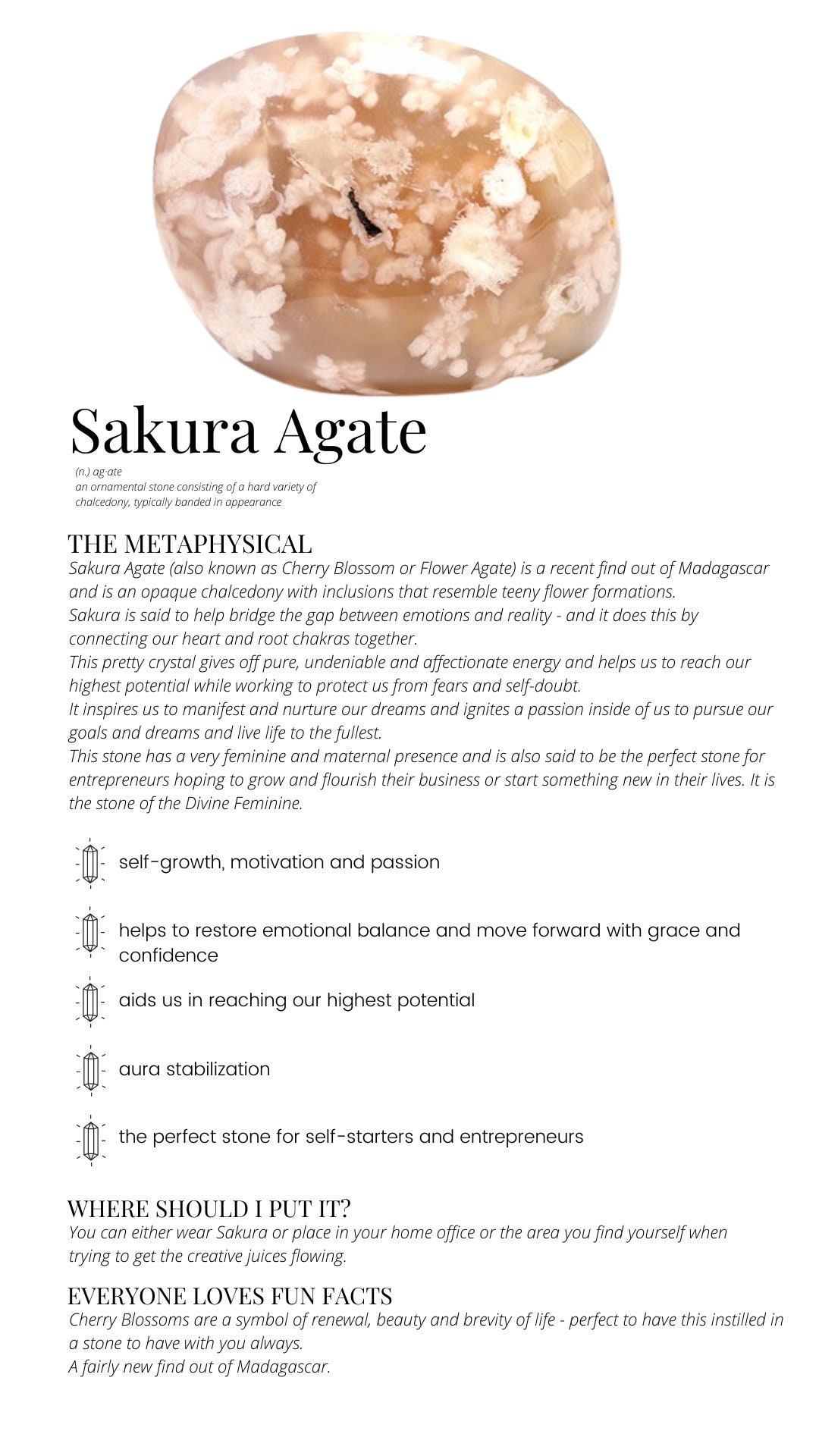 Flower Agate Palmstone Sakura Agate Cherry Blossom Agate Etsy