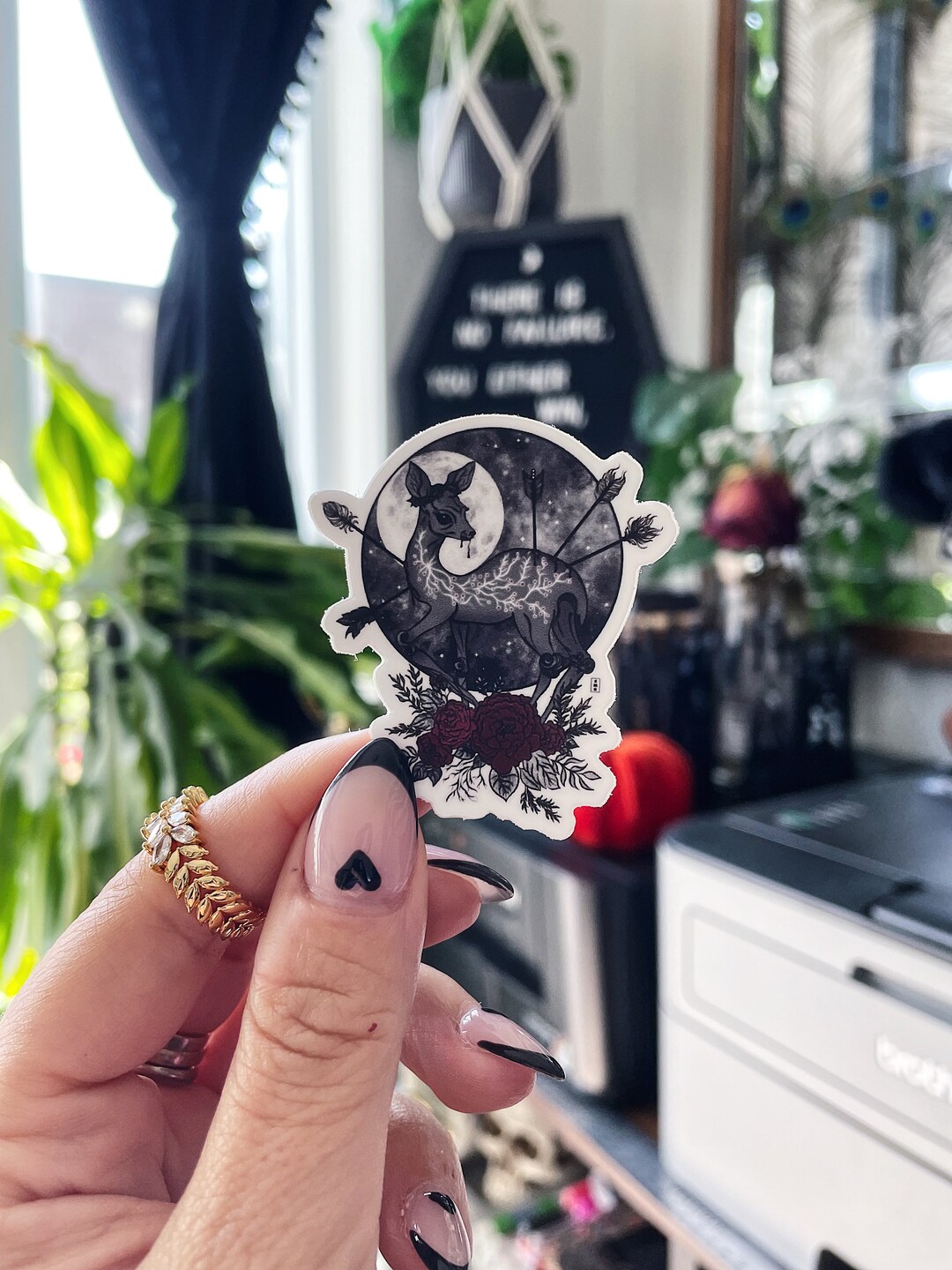 Moonlight Gothic Deer Gothic Stickers Renewal Horror Etsy