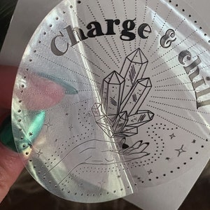 Sticker cristal | transparent | Dessin au trait | Oeuvre d'art de tatouage | autocollant gothique | Fille gothique | Sorcière | Métaphysique | Bien-être