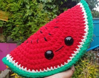 Watermelon Crochet Pattern | No Sew | PDF Digital Download | Cute Amigurumi Jumbo Plushie  | Quick & Easy | US Terms