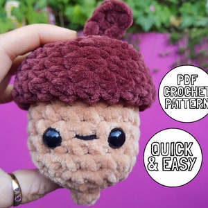 Acorn Crochet Pattern Quick Easy Beginner Pattern Amigurumi Jumbo PDF Digital Download image 1