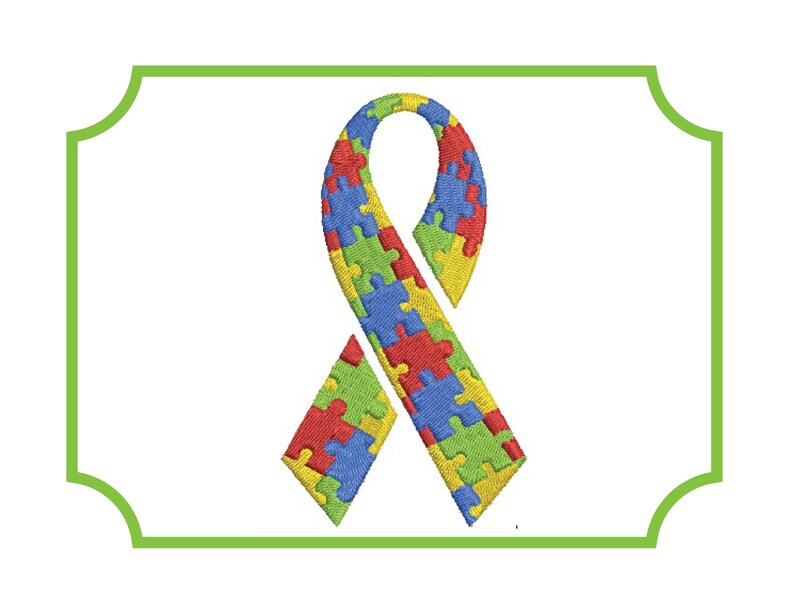 Cancer Autism Awareness Puzzle Symbol Ribbon Embroidery Design Stitch Fill Machine Embroidery Designs Instant Download