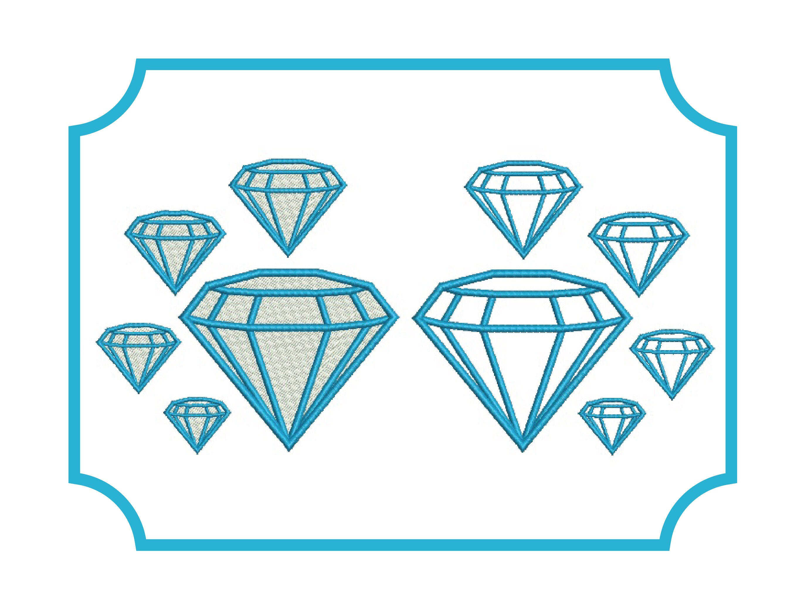 Mini Diamond Applique Embroidery Design Stitch Fill Jewelry Etsy