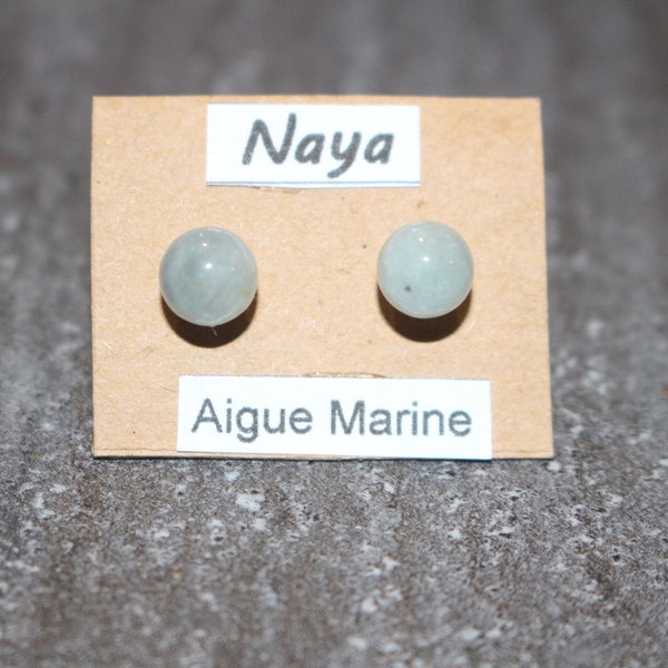 Boucle d oreille : clous aigue marine