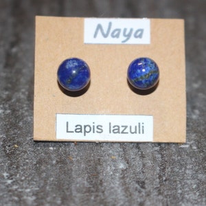 Boucle d oreille : clous lapis lazuli image 1