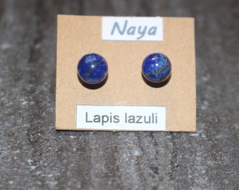 Boucle d oreille : clous lapis lazuli
