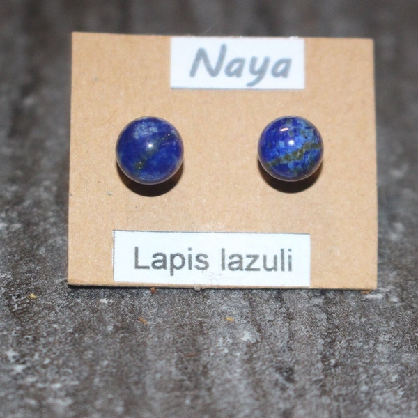 Boucle d oreille : clous lapis lazuli