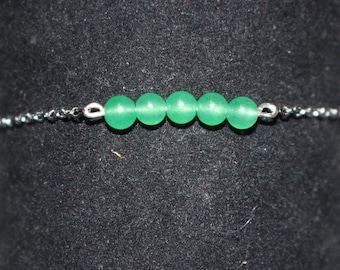 Aventurine natural stone stainless steel bracelet