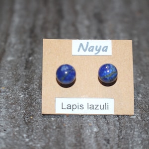 Boucle d oreille : clous lapis lazuli image 2