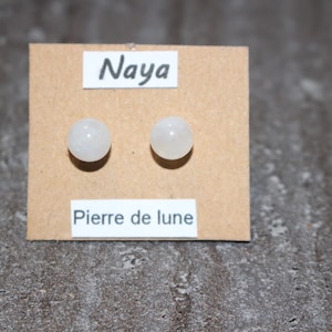 Earring: moonstone studs