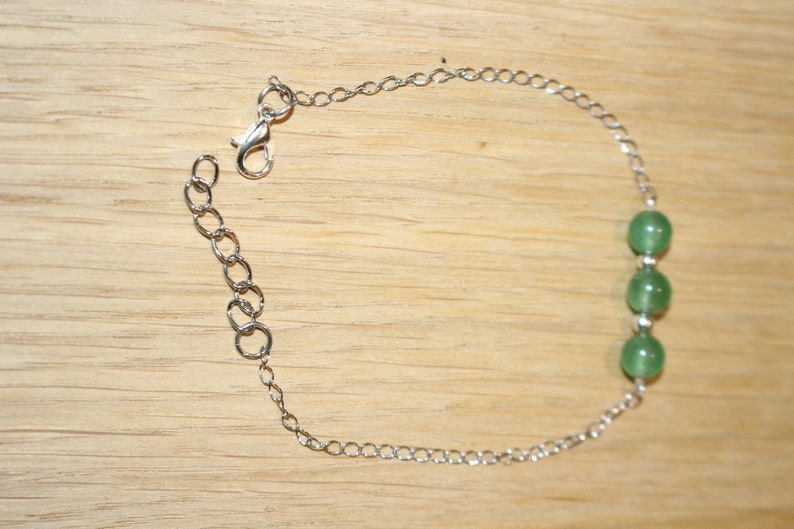 Bracelet acier inoxydable pierre naturelle Aventurine image 2