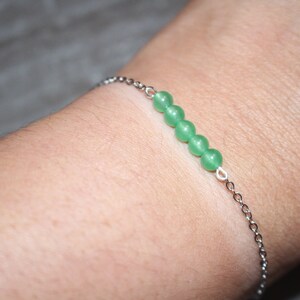 Aventurine natural stone stainless steel bracelet image 3