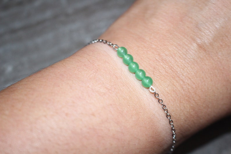 Aventurine natural stone stainless steel bracelet image 3