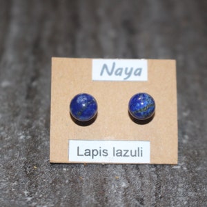 Boucle d oreille : clous lapis lazuli image 3