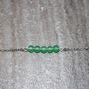 Aventurine natural stone stainless steel bracelet image 2