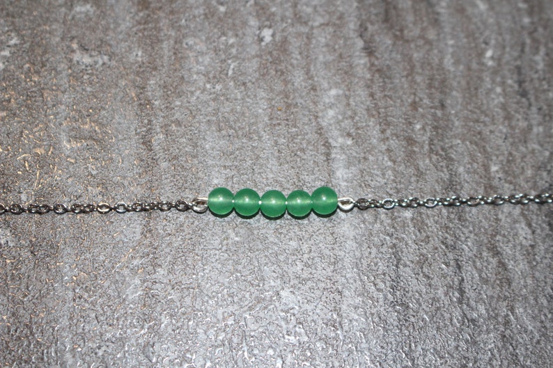 Aventurine natural stone stainless steel bracelet image 2