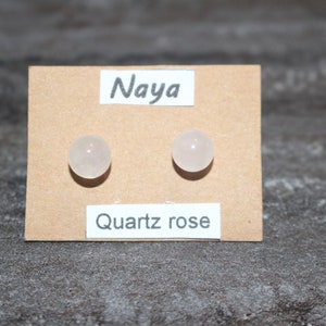 Earring: rose quartz nails