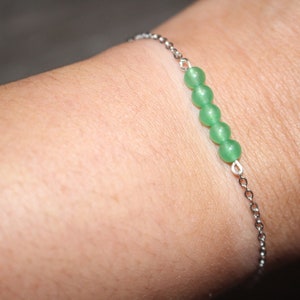 Aventurine natural stone stainless steel bracelet image 4