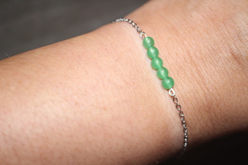 Aventurine natural stone stainless steel bracelet image 4