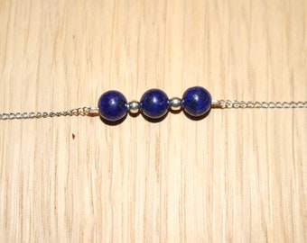 Lapis Lazuli natural stone stainless steel bracelet