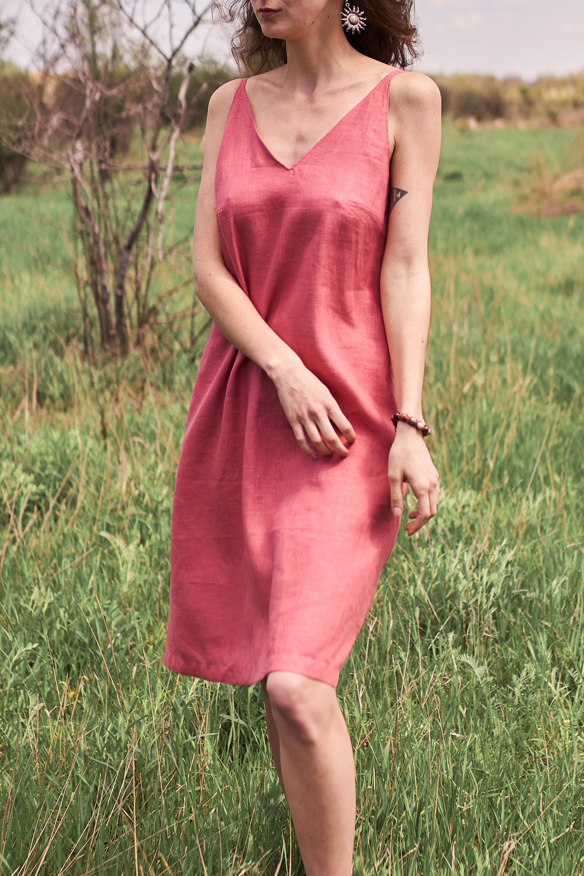 100 Linen Dress Minimal Linen Dress Simple Linen Dress Etsy