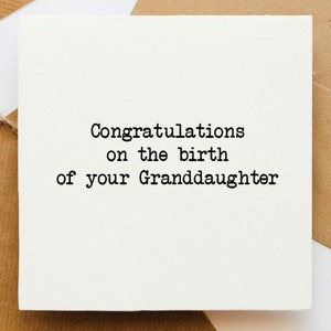 Félicitations pour la naissance de votre carte de petite-fille, grands-parents, bébé en route, nouveau-né, nouveau-né, grand-mère, grand-père, grand-mère, grand-père