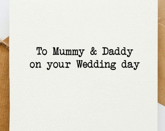 À maman et papa pour votre carte de mariage, carte de mariage, félicitations, mariage, mariage des parents, mariage maman et papa,