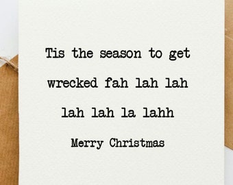 Es la temporada para naufragar, tarjeta de Navidad, canción de Navidad, tarjeta de Navidad divertida, feliz Navidad