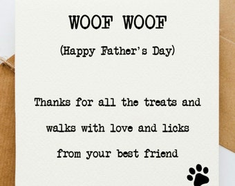 Father's Day card from the dog, card for Dad, Father's Day Card, card for Father, funny card, cheeky fathers day card, from the fur baby,