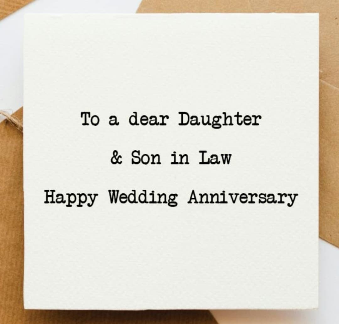 Daughter and Son in Law Anniversary Card, Card for Them, Happy ...
