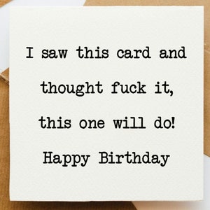 J'ai vu cette carte et j'y ai pensé, carte d'anniversaire, carte grossière, carte effrontée, carte pour adulte, carte pour elle, carte pour lui, carte d'un ami,